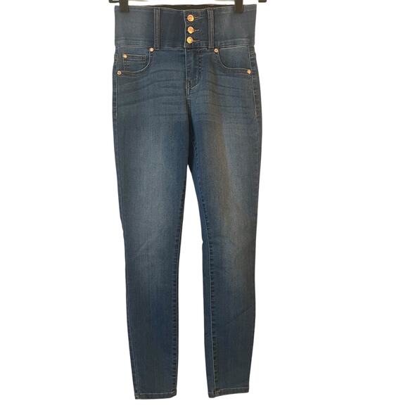 Guess Jeans Womens Size 25 High Rise Skinny Blue Stretch Denim 4 Button Closure - Picture 3 of 11